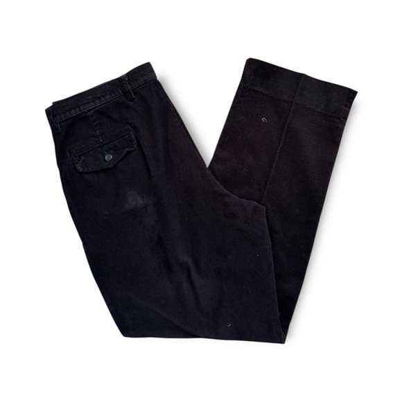 Dockers Men’s Black Corduroy Pants Pleated Relaxed Fit Size 36x32 - Picture 1 of 7